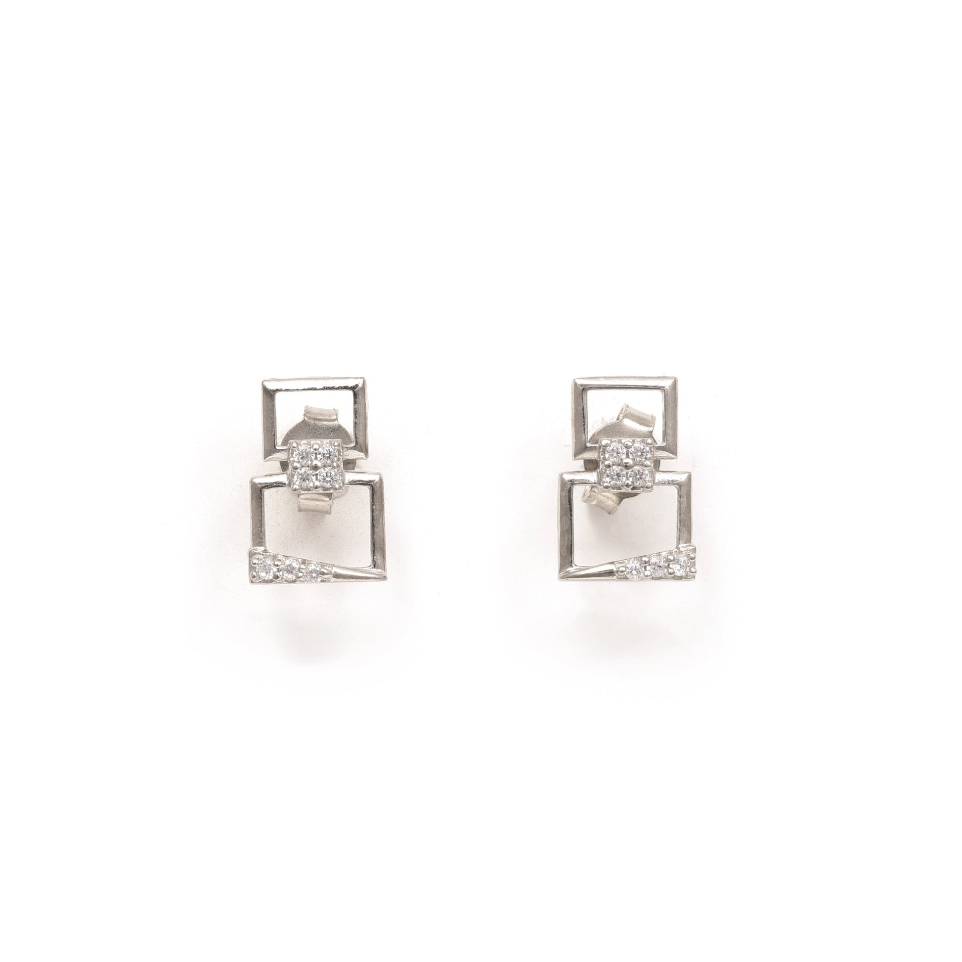 The Zirconia Stud Earrings - Vinayak - House of Silver