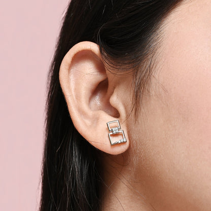 The Zirconia Stud Earrings - Vinayak - House of Silver