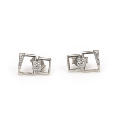 The Zirconia Stud Earrings - Vinayak - House of Silver