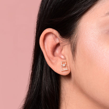 The Zirconia Stud Earrings - Vinayak - House of Silver