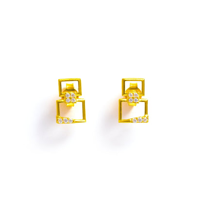 The Zirconia Stud Earrings - Vinayak - House of Silver