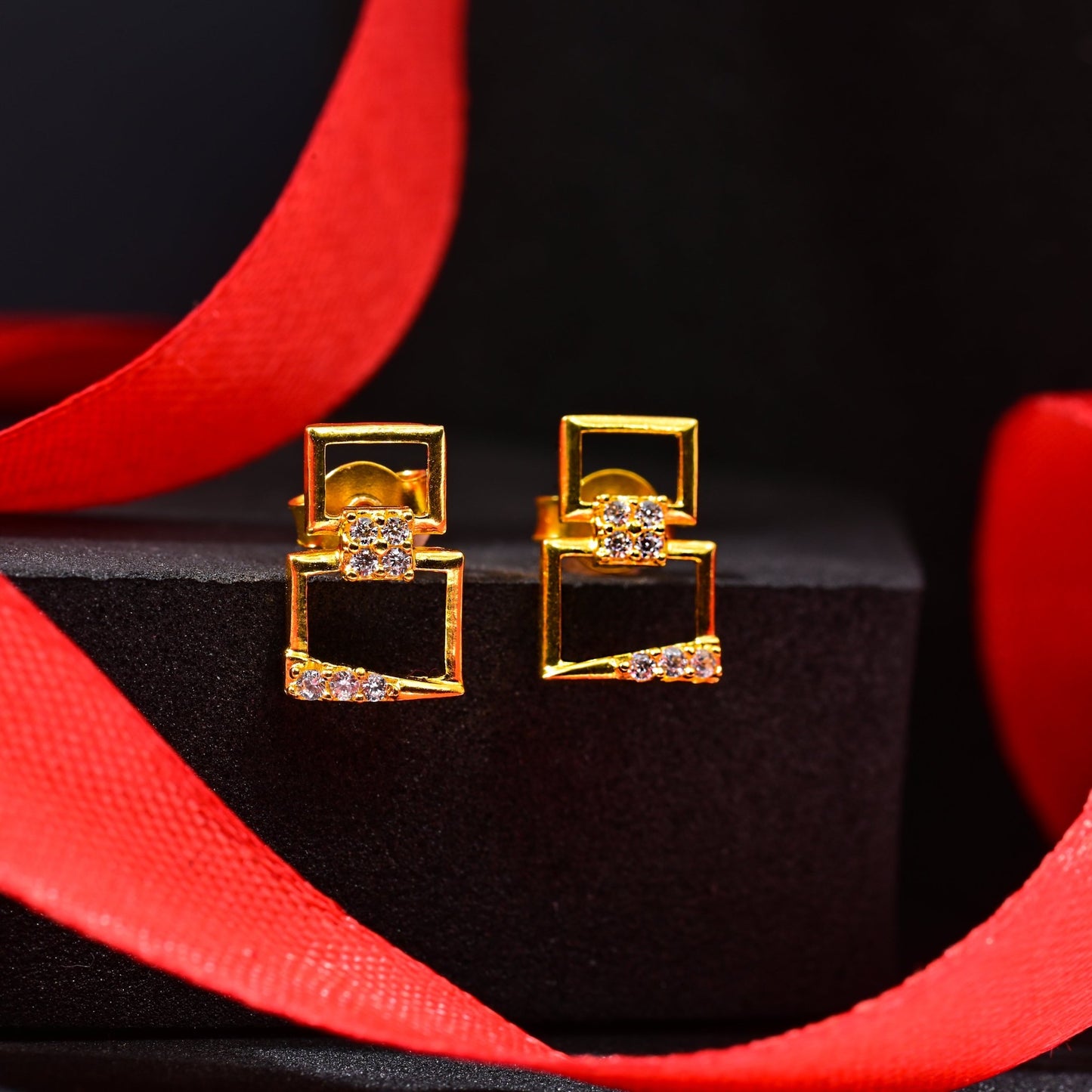 The Zirconia Stud Earrings - Vinayak - House of Silver