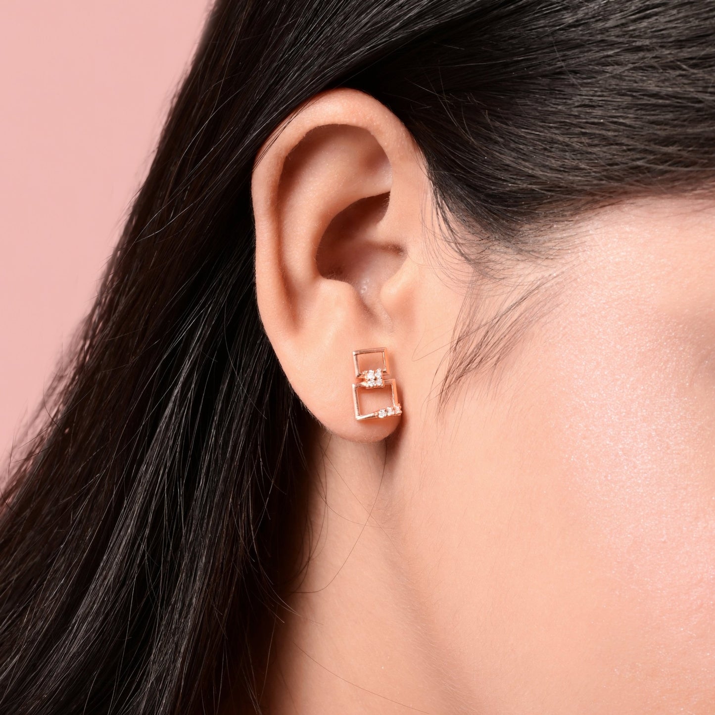 The Zirconia Stud Earrings - Vinayak - House of Silver